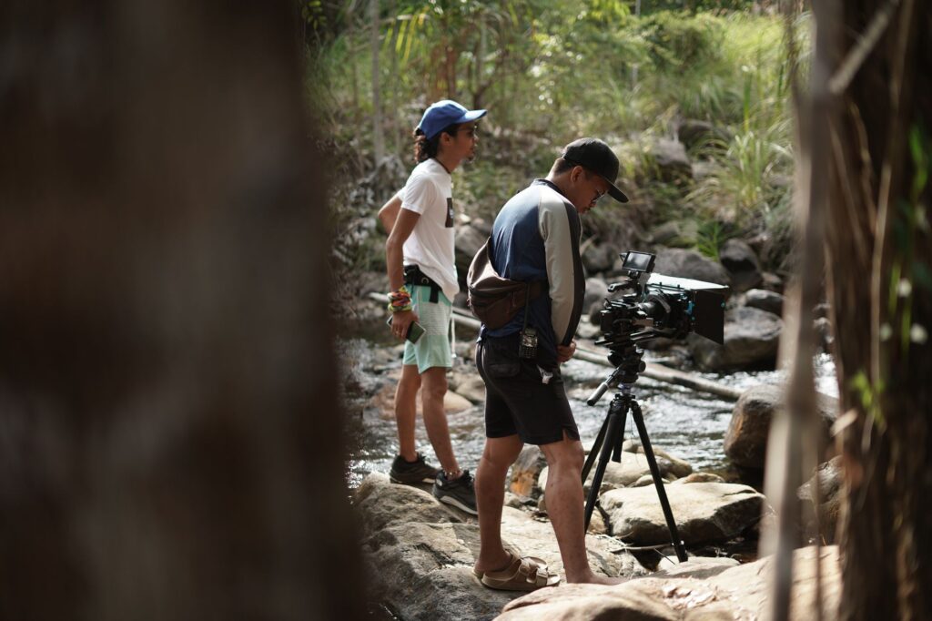 Film set crew where AI video still needs people